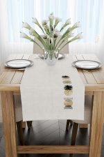 Sarı(Hardal) Siyah Botanik Bohem İskandinav Desenli Dijital Baskılı Runner 4kmbs327-RN - Görsel 2