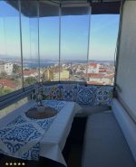 Beyaz Mavi Modern Etnik Karo Desenli 4'lü Kırlent Kılıfı 1 Runner Seti 4kmbs100-RS-02 - Görsel 2