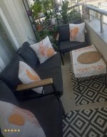 Turuncu Kahverengi Bohem Modern Desenli 4'lü Kırlent Kılıfı 1 Runner Seti 4kmbs106-RS - Görsel 3