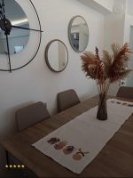 Kahverengi Siyah Bohem Tarz Yaprak Desenli Dijital Baskılı Runner 4kmbs113-RN - Görsel 3