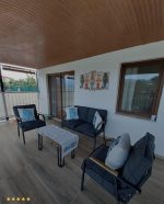 Mavi Beyaz Dekoratif Modern Yaprak Desenli 4'lü Kırlent Kılıfı 1 Runner Seti 4kmbs125-RS - Görsel 2