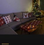 Kırmızı Siyah Ekose Yılbaşı Temalı 4'lü Kırlent Kılıfı 1 Runner Seti 4kmbs84-RS-01 - Görsel 2