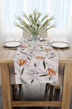 Bej Yeşil Çiçek Desenli Runner - CGH017-RN - Görsel 2