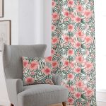 Pembe Çiçekli Dijital Baskılı Perde CGH018-PR