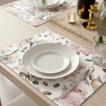 Pembe Bej Deniz Kabuğu Çiçek Desenli Dijital Baskı Amerikan Servisi 4'lü Set CGH031-AS