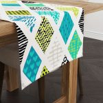 Mavi Yeşil Modern Geometrik Desenli Runner - CGH065-RN