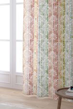 Beyaz Çok Renkli Damask Desenli Dijital Baskılı Perde CGH067-PR - Görsel 2