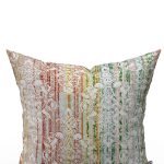 Beyaz Çok Renkli Damask Desenli Kırlent Yastık Kılıfı - CGH067