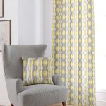 Sarı Gri Geometrik Dijital Baskılı Perde CGH073-PR