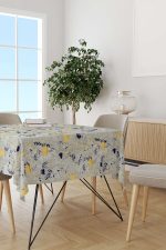 Lacivert Sarı Çiçekli Masaörtüsü CGH075-MS - Görsel 2