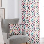 Pembe Mavi Geometrik Dijital Baskılı Perde CGH076-PR