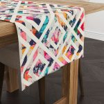Krem Çok renkli Geometrik Desenli Runner - CGH076-RN
