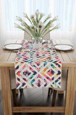 Krem Çok renkli Geometrik Desenli Runner - CGH076-RN - Görsel 2