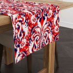 Beyaz Kırmızı Damask Desenli Runner - CGH081-RN
