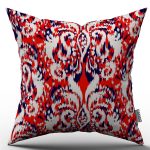Beyaz Kırmızı Damask Desenli Kırlent Yastık Kılıfı - CGH081