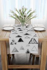 Siyah Beyaz Geometrik Desenli Runner - CGH091-RN - Görsel 2