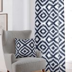 Lacivert Geometrik Dijital Baskılı Perde CGH095-PR