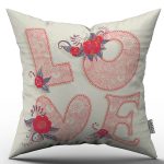 Pembe Love Yazılı Kırlent Yastık Kılıfı - CGH097