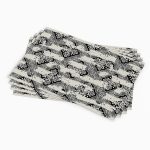 Siyah Krem Damask Desenli Dijital Baskılı Amerikan Servisi 4'lü Set CGH099-AS