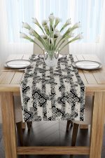 Siyah Krem Damask Desenli Runner - CGH099-RN - Görsel 2