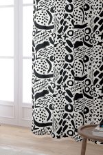 Siyah Beyaz Modern Geometrik Desenli Dijital Baskılı Perde CGH105-PR - Görsel 2