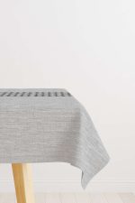 Gri Siyah Dekoratif Geometrik Desenli Dijital Baskılı Masaörtüsü CGH1055-MS