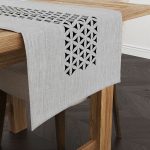 Gri Siyah Dekoratif Geometrik Desenli Dijital Baskılı Runner CGH1055-RN