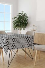 Gri Siyah Dekoratif Geometrik Desenli Dijital Baskılı Masaörtüsü CGH1056-MS - Görsel 2
