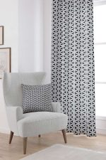 Gri Siyah Dekoratif Geometrik Desenli Dijital Baskılı Perde CGH1056-PR