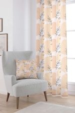 Krem Siyah Modern Dekoratif Siluet Desenli Dijital Baskılı Perde CGH1094-PR