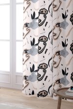 Siyah Krem Renkli Modern Siluet Desenli Dijital Baskılı Perde CGH1098-PR - Görsel 2