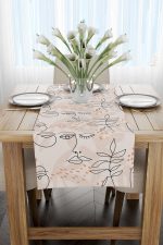 Siyah Krem Renkli Modern Siluet Desenli Dijital Baskılı Runner CGH1099-RN - Görsel 2