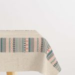 Krem Turuncu Etnik Kilim Desenli Dijital Baskılı Masaörtüsü CGH1108-MS