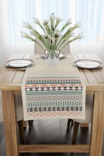 Krem Turuncu Etnik Kilim Desenli Dijital Baskılı Runner CGH1108-RN - Görsel 2