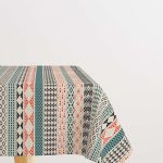 Krem Turuncu Etnik Kilim Desenli Dijital Baskılı Masaörtüsü CGH1109-MS