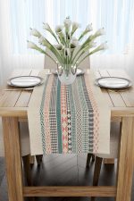 Krem Turuncu Etnik Kilim Desenli Dijital Baskılı Runner CGH1109-RN - Görsel 2