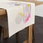 Krem Pembe Modern Dekoratif Çiçek Desenli Dijital Baskılı Runner CGH1112-RN