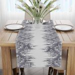 Gri Etnik Damask Desenli Dijital Baskılı Runner CGH113-RN