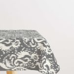 Gri Beyaz Damask Desenli Masaörtüsü CGH115-MS