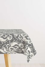 Gri Beyaz Damask Desenli Masaörtüsü CGH115-MS