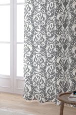 Gri Beyaz Damask Desenli Dijital Baskılı Perde CGH115-PR - Görsel 2
