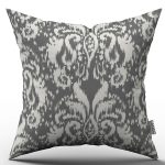 Gri Beyaz Damask Desenli Kırlent Yastık Kılıfı - CGH115