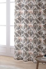 Beyaz Kahverengi Damask Desenli Dijital Baskılı Perde CGH118-PR - Görsel 2