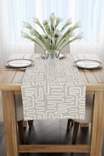 Krem Beyaz Bohem İskandinav Geometrik Desenli Dijital Baskılı Runner CGH1205-RN - Görsel 2