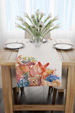 Krem Marin Desenli Dijital Baskılı Runner CGH1250-RN - Görsel 2