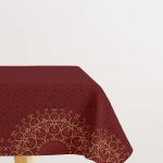 Kırmızı Bordo Ramazan Temalı Motif Desenli Dijital Baskılı Masaörtüsü CGH1286-MS