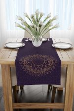 Mor Ramazan Temalı Motif Desenli Dijital Baskılı Runner CGH1287-RN - Görsel 2