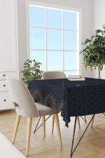 Lacivert Mavi Ramazan Temalı Motif Desenli Dijital Baskılı Masaörtüsü CGH1288-MS - Görsel 4