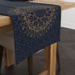 Lacivert Mavi Ramazan Temalı Motif Desenli Dijital Baskılı Runner CGH1288-RN