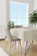 Bej Krem Ramazan Temalı Motif Desenli Dijital Baskılı Masaörtüsü CGH1289-MS - Görsel 2